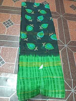 Georgette Two Sarees Pink Colour and Green Colour Combo