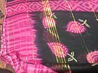 Georgette Two Sarees Pink Colour and Green Colour Combo