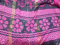 Georgette Two Sarees Pink Colour and Green Colour Combo
