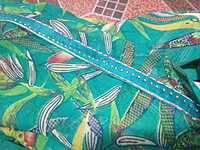 Georgette Saree Aqua Blue Colour With Multi Colour Flowers