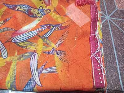 Georgette Saree Red Colour With Multi Colour Flowers