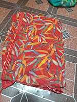 Georgette Saree Red Colour With Multi Colour Flowers