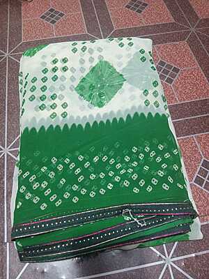 Georgette Saree Green Colour With Buttas Pattern