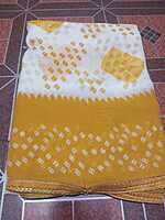 Georgette Saree Yellow Colour With Buttas Pattern