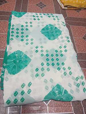 Georgette Saree Aqua Blue Colour With Buttas Pattern