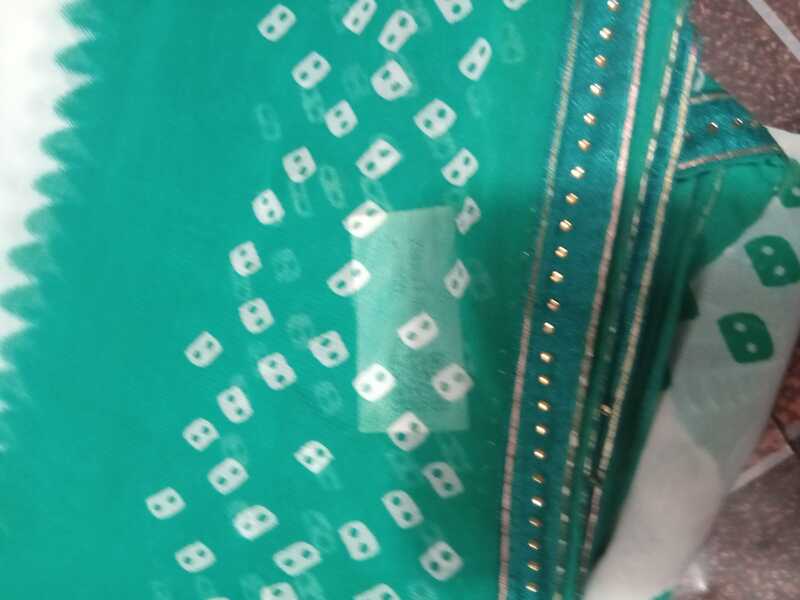Georgette Saree Aqua Blue Colour With Buttas Pattern