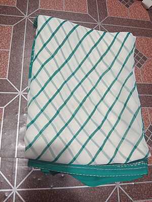 Georgette Saree Aqua Blue Colour With Lines Pattern