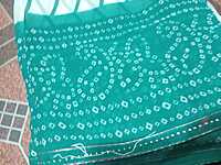 Georgette Saree Aqua Blue Colour With Lines Pattern