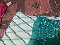 Georgette Saree Aqua Blue Colour With Lines Pattern