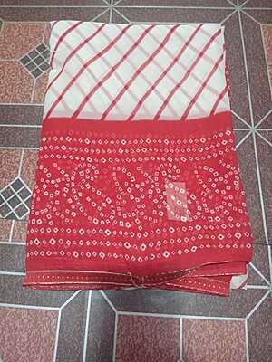 Georgette Saree Pink Colour With Lines Pattern