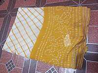 Georgette Saree Yellow Colour With Lines Pattern
