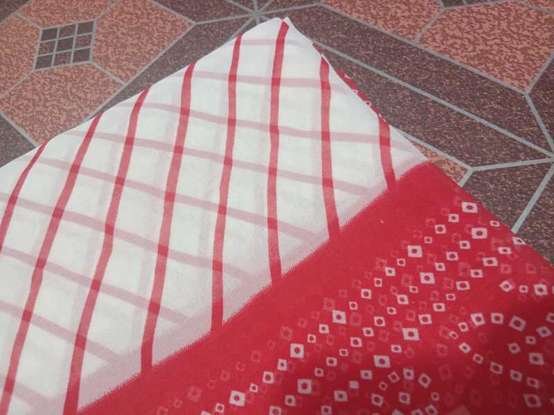 Georgette Saree Pink Colour With Lines Pattern