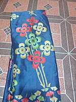 Soft Silk Blue Colour With Flower Pattern