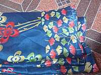 Soft Silk Blue Colour With Flower Pattern