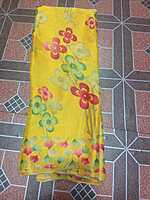 Soft Silk Yellow Colour With Flower Pattern