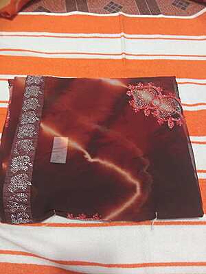 Muruga Print Siroski Stone Saree Purple Colour