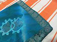 Muruga Print Siroski Stone Saree Blue Colour