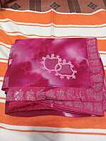 Muruga Print Siroski Stone Saree Pink Colour