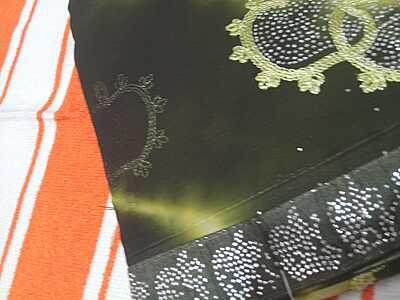 Muruga Print Siroski Stone Saree Green Colour