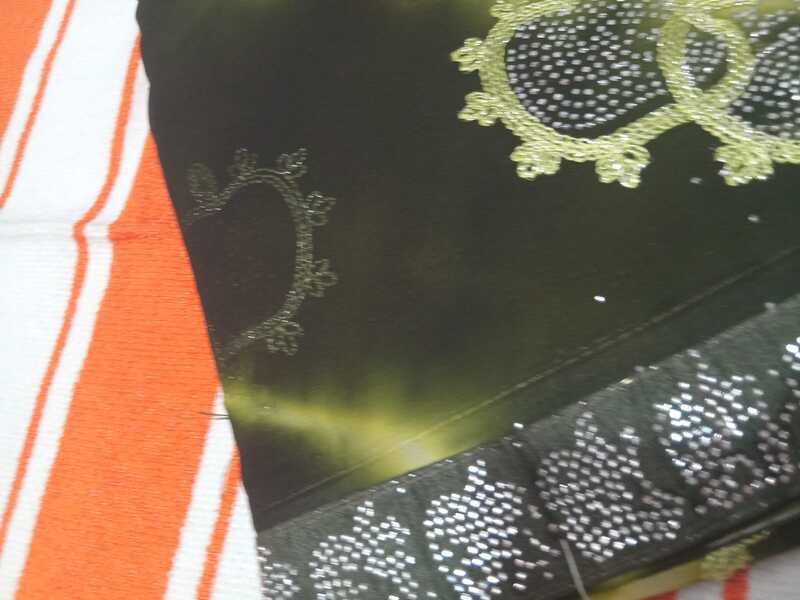 Muruga Print Siroski Stone Saree Green Colour