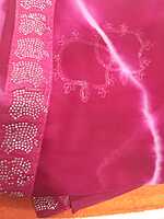 Muruga Print Siroski Stone Saree Pink Colour