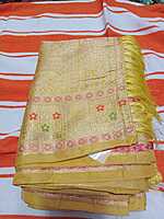 Soft Pattu Saree Light Yellow Colour With Buttas