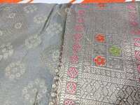 Soft Pattu Saree Gray Colour With Silver Border