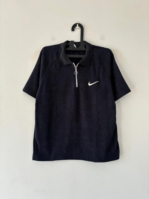Navy blue Half-zip polo Tee