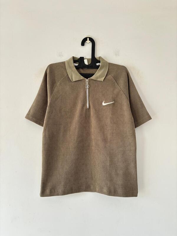 Moss taupe Half-zip polo Tee
