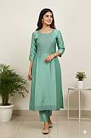 Satin Kurti Light Green