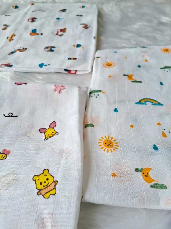 Muslin White bath towel pack of 2 combo