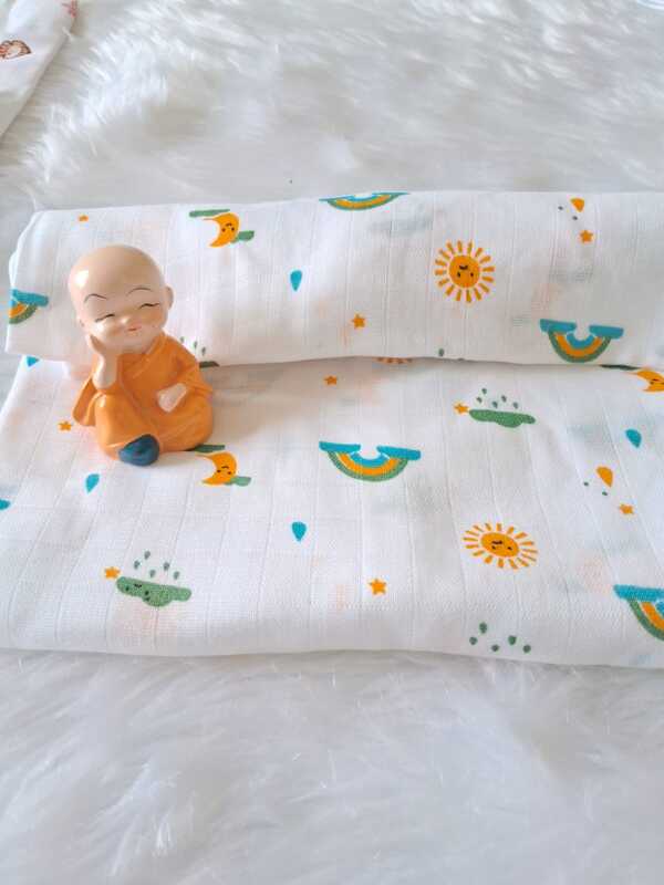 Muslin White bath towel pack of 2 combo