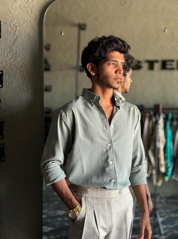 Muted green Imp-plain shirt