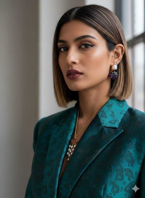 Necklace Brown - White Pearl