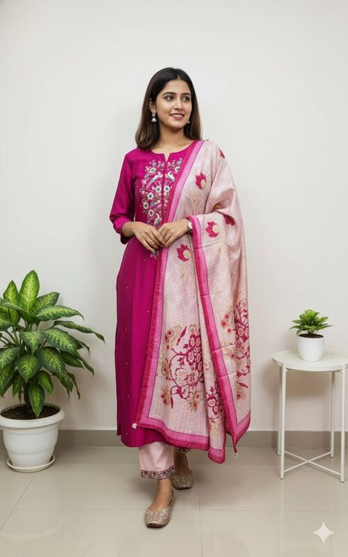 3 Pcs Set Violet Red