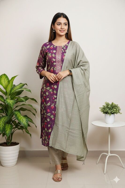 3 Pcs Set Tissue Silk Purple