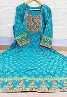 Cotton Umbrella Kurti Sky Blue