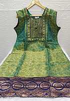 Tissue Silk Kurti Green