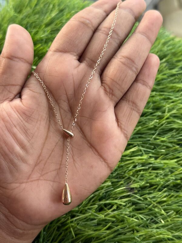 Rhodiam single layer invisible gold tone fancy chain