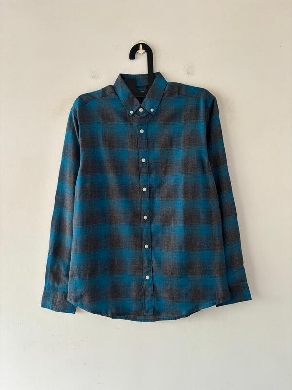 Teal & graphite flannels