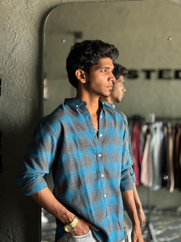 Teal & graphite flannels