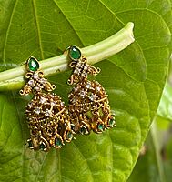 Emerald Jhumka  Light weight gold finish premium earrings