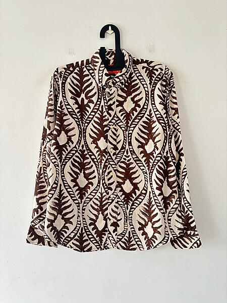 Cocoa & cream printed shirt