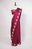 Pink Banarasi Mashru Silk saree Zari Buttas