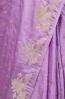 Lavender Mashru Silk Saree with Zari Lotus Motifs
