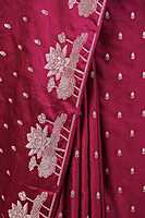 Pink Banarasi Mashru Silk saree Zari Buttas