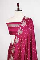 Pink Banarasi Mashru Silk saree Zari Buttas