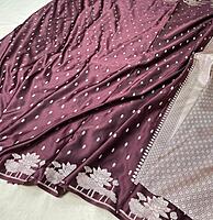 Regal Wine Mashru Silk Saree with Silver Zari
