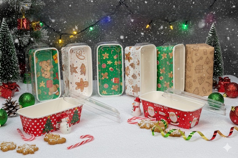 Xmas plumpy tray with lid