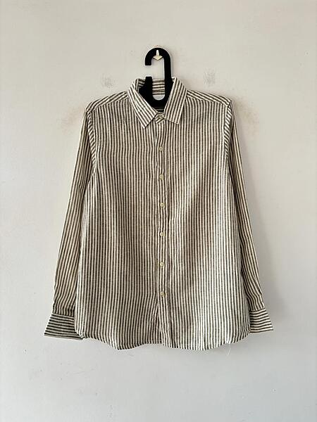 Rustic olive oldmoney stripes shirt